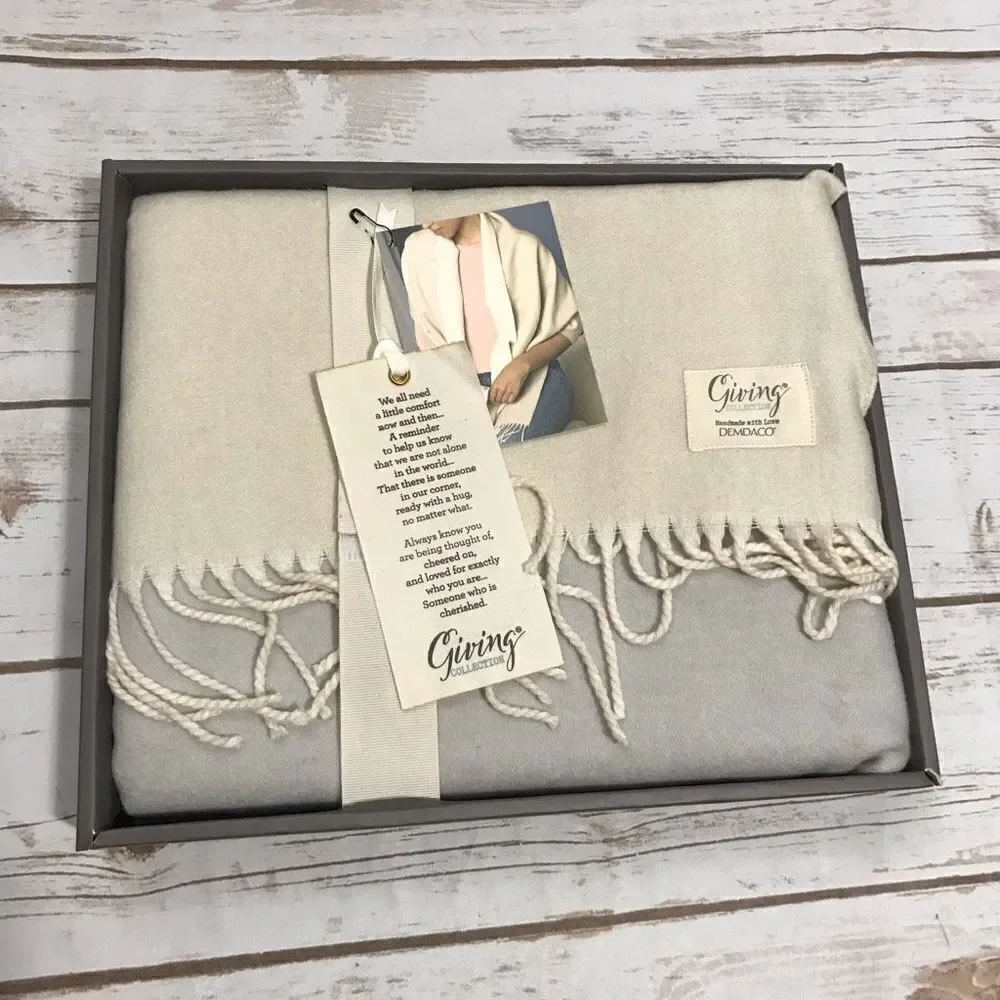 Demdaco Giving Wrap Soft Scarf cream nwt